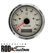 Vintage Beige GPS Speedometer Gauge 85mm IP67 Hot Rod Custom