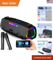 Karaoke Magic - Portable 60W Bluetooth Speaker with RGB Lights & 2 Wireless Mics