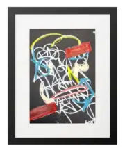 Corbellic Abstract Art 12x9 Open Mouth Urban Modernism Original Paper Design