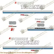 1981 Evinrude Tracker Outboard Engine Decals Blue (Multiple HP) 3M Marine Grade