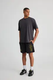[Factorie] Factorie - Nba Street Short - Lcn nba black/la lakers side script L LCN NBA BLACK/LA LAKERS SIDE SCRIPT