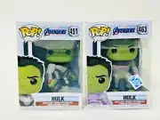 Lot of 2 Funko Pop Avengers Hulk No.451 & No.463 Bobble-Head Figures