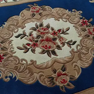 【Fuwaly】藏青地毯-200x300cm(宮廷風 高端 立體雕花 大地毯 客廳地毯)