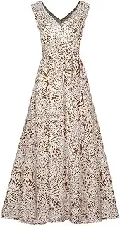 [N\W] NW Spring Summer Female Pattern V Neck Dress