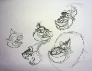 The Lion King 2 Simba's Pride 1998 Production Hand Drawn CLAW & FANG Concept Art