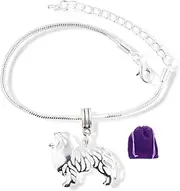 [Dave The Bunny] EPJ Collie Dog Snake Chain Charm Bracelet
