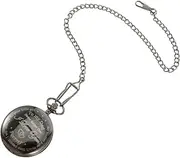 [GAROZATION] Quartz Movement Pocket Watch Retro Necklace Watch Chain Clothing Accessories