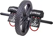 Lifeline Power Wheel for At Home Full Body Functional Fitness Strength including Abs & Core, Lower Body and Upper Body with Foot Straps for More Workout Options