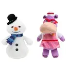 CHILLY Snowman & Hallie Hippo 8” Set Beanbag Plush Soft NEW Stuffed Animal Doc