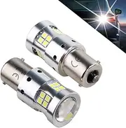 1156 LED Bulbs Ba15s P21w 5008 7506 LED Light Bulbs Replacement 1500 Lumens, With Projector Lens. for Backup Reverse Light Bulb Tail Light 6000K White, 2-Pack.