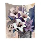 Retro Patchwork Lily Flower Bedspread Sofa Throw Blanket Holiday Birthday Gift