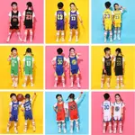[KIKO]&爆款籃球服速乾兒童籃球球衣 運動套裝 假兩件籃球衣 透氣 排汗短袖 兒童球衣 大碼衣著 NBA臺灣出臺出