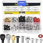Mardatt 310Pcs Computer Screws Motherboard Standoffs Kit, PC Computer Screw for Universal Motherboard, HDD, SSD, Hard Drive, Case, Fan, CD-ROM