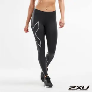 【2XU】女 基礎壓縮長褲.緊身彈力褲.運動壓力褲(2XWA4173BBLKSIL 黑/銀)