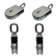 4" Marine Sheave Square Block 5/8" Rope Pulley 2000Lb WLL Stainless Steel 4 Pc