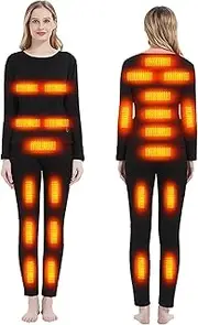 [IMYOGI] Cozy Heated Underwears Set with 24 Heating Zones Men Women Electric Thermal Base Layer Shirt and Pant Moto Long Johns Suit