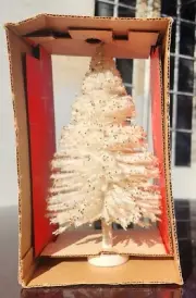Nrw Arthur Hahn Vintage St Nick White Christmas Tree 10.5" Tall