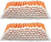 200pcs Foam Cleaning Swabs Sticks, Foam Tip Detailing Swabs Cleaning Sponge swabs for Printer Cleaning Swabs, Inkjet Printer, Camera, Optical Lens, Electronics, Roland Optical Equipment (Orange)