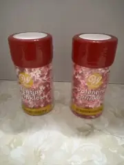 2 Wilton Valentine Sprinkles Micro Hearts red pink Cake Cupcakes Topper Dessert