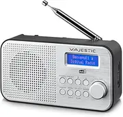 Majestic RT 194 DAB - Portable DAB/DAB+/FM LCD Display, Rechargeable Battery, Headphone Output, Two Alarms and Three Ringtones, Black