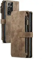 Leather Wallet Case for Samsung Galaxy A53 A51 A33 A52 A72 A32 A22 A12 A30S S20 S21 S22 Ultra S10 Plus Note 20 Phone Case Cover,Brown,for A32 5G