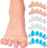 Toe Separators Hallux Valgus Silicone 6 Pieces Toe Separators Toe Separators for Hallux Valgus Pain Relief Suitable for Men and Women