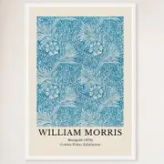 Galrie William Morris Marigold Cotton Print Exhibition from 1873 - Timeless Artistry, White Frame, A2 42 x 60cm (16 x 24inch)