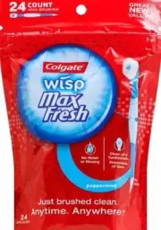 Colgate Max Fresh Wisp Disposable Mini Toothbrush, Peppermint - 24 count (1 pack