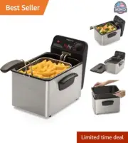 1800-Watt Immersion Element Deep Fryer for Quick Frying - Family-Size Batches