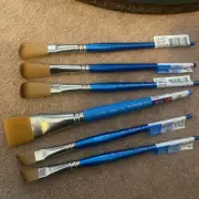 Winsor & Newton : Cotman &princeton Brush Lot - 6 Brushes, 3mop/2angle/1flatwash