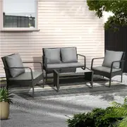 Gardeon Outdoor Furniture Lounge Table Chairs Garden Patio Wicker Sofa Set