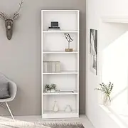 5-Tier Book Cabinet White 60x24x175 cm Engineered Wood,Bookcases & Standing Shelves 23KG-800882