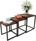 VERFARM Nesting Table Set of 3 End Tables, Modern Minimalist Coffee Table, Stack