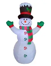 4 Foot Tall Christmas LED Inflatable Snowman with Hat and Scarf Yard Decoration