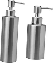 Stainless Steel Lotion Bottle Set 2pcs 250ml 350ml Soap Pump Modern Design Quick Refill