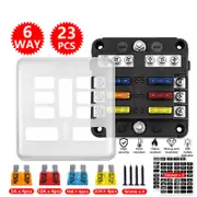 OZNALA Blade Fuse Box Block 6 Way 12V 32V Holder LED Indicator Car Auto Boat Marine