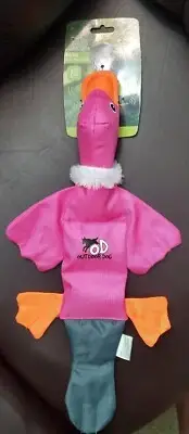 AFP 18" Duck Dog Toy w/3x Squeaker Pink Durable TK9903 New