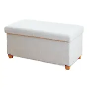 Rectangle Boucle Storage Ottoman - Footstool