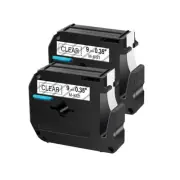 2PK Black on Clear Label Tape Compatible with Brother MK-121 MK121 P-touch 3/8"