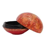 Red Domed Papier Mache Box - Handmade in India - Fair Trade