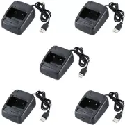 5X BL-1 Battery USB Charger For BaoFeng BF-888S BF-777S/666S Walkie Talkie Radio