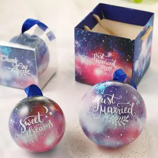 6個裝 歐式結婚喜糖盒圓球形馬口鐵包裝婚禮聖誕新年糖果盒