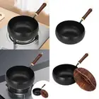 Wok Pan Wood Handle Pans Cooking Nonstick Coating Induction Cooker Iron Wok