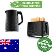 1.7L Electric Kettle & 2 Slice Toaster Bundle, Modern & Stylish Design in Black