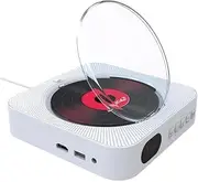 SUIOPPYUW Bluetooth DVD Player Built-in Speaker 1080P HD Output Dual Speakers Remote Control AV Output External Cd DVD Drives ABS, White