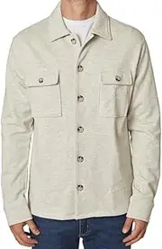 [STATE & STONE] Men’s French Terry Knit Over Shirt, Lightweight Men’s Casual Western Jacket, Trendy Outerwear for Golf, Winter