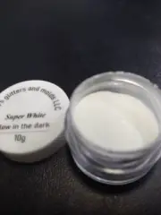 Bulk lot of 30 Super White Glow in the Dark Mica Powder 10 grams in a jar