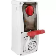 Famatel 32A 5 Pin 415V IP67 Vertical Switched Interlocked Socket c/w RCD 30mA