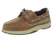 Sperry Top Sider Boy's Lanyard Dark Tan/Navy Sneaker Size 7M NEW in Box