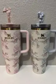 Love Shack Fancy Stanley Cup Tumbler Beaux Pink Purple Bundle of 2 40 Oz ✨
